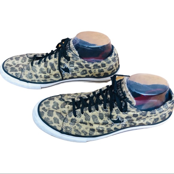 Converse One Start Cheetah Leopard Print Low Top Shoes Size 10 EUC Black & Gold - Picture 12 of 13
